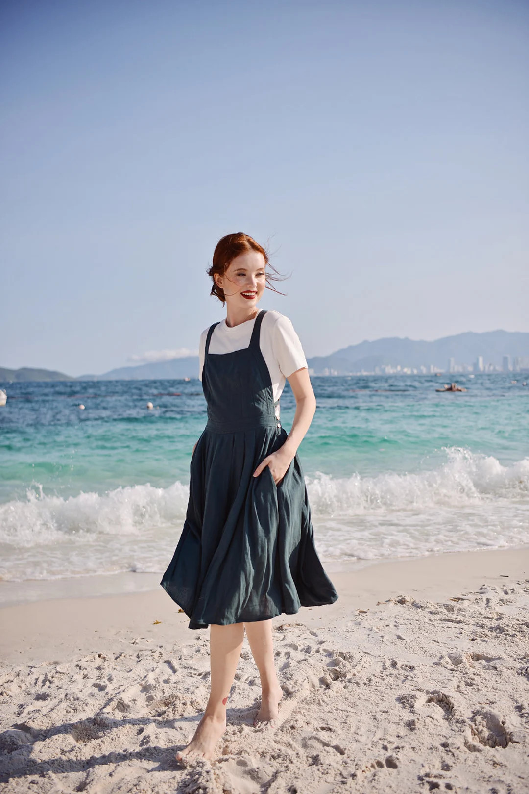 Apron Linen Dress Cotton Apron Dress Midi Linen Dress Organic Cotton Dress Dress for Women Natura... | Etsy (US)