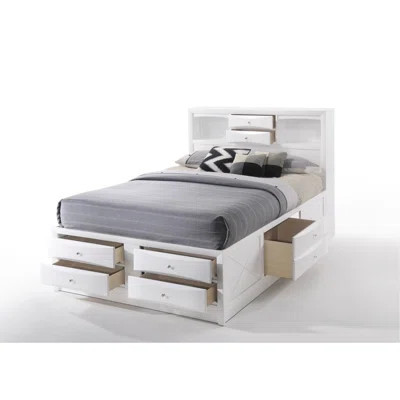Black Finish Queen Storage Bed, Bookcase Headboard With Kd Base, 5 Support Legs, Suitable For 8 - 10 Inch Mattresses Bed Queen, Finish, 28 Top And Pla | Wayfair North America