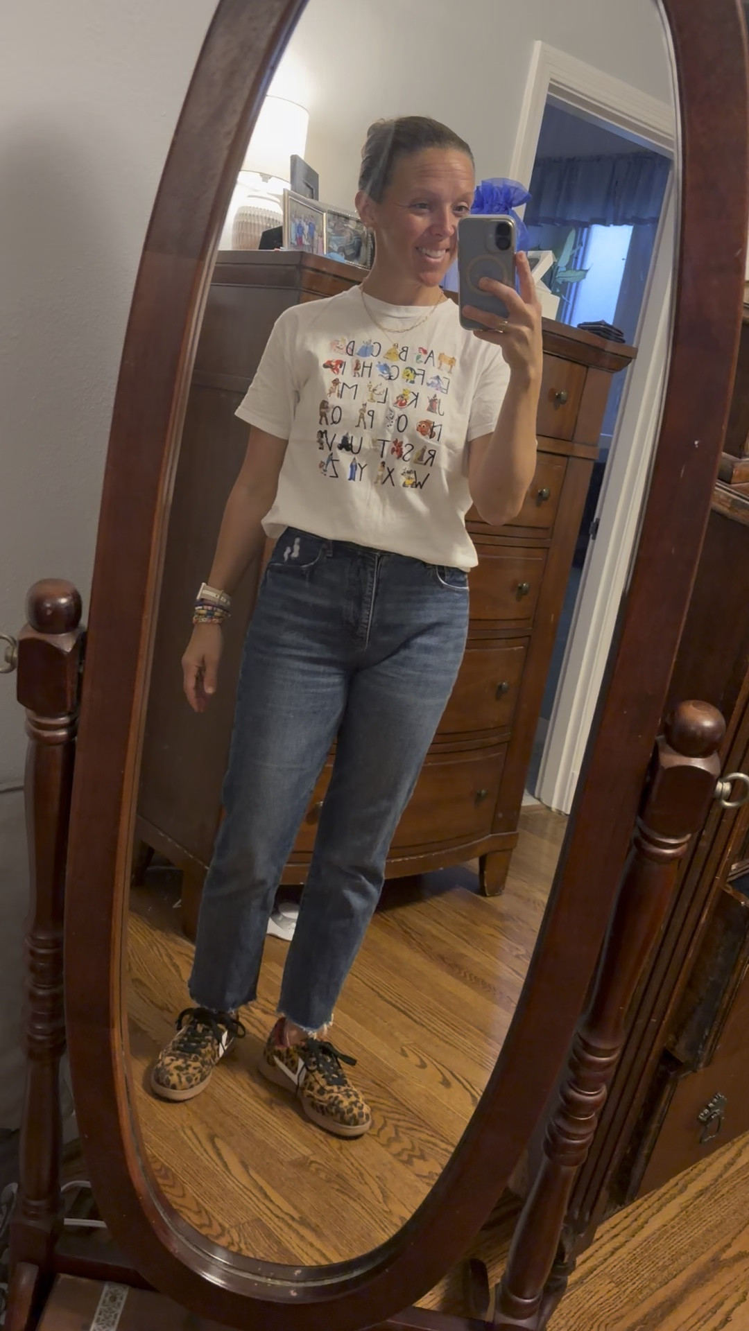 The perfect teacher shirt! It comes in kid sizes, too, and more colors.


#tennisshoes #teacheroutfit #leopardshoes #bezelnecklace #necklacestack @Etsy @Quince #designeedupe #lookalike #teachergift #ringstack