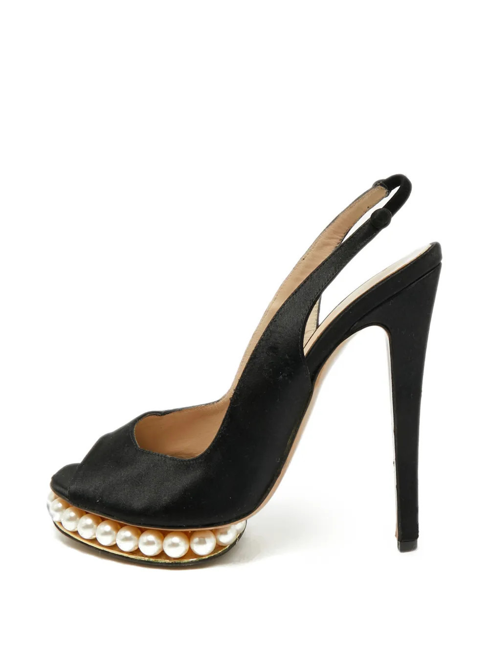 Nicholas Kirkwood faux-pearl platform sandals - Black | Farfetch Global