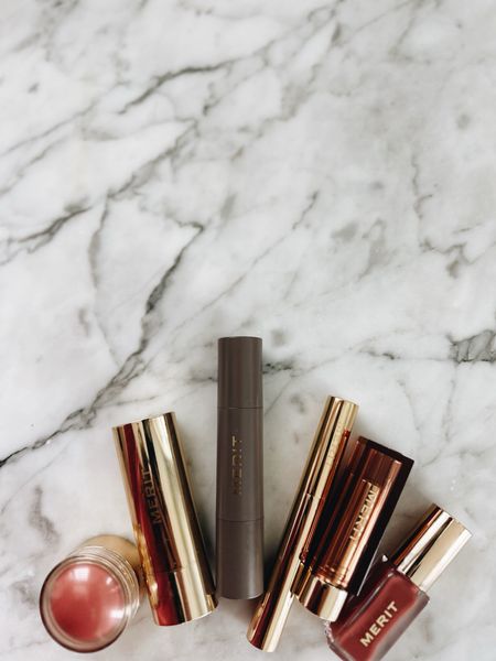 My Merit lineup. If you only try one thing let it be the shade slick gelée. 

#meritbeauty
