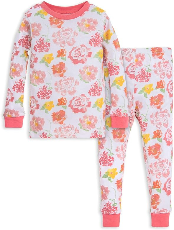 Burt's Bees Baby Baby Girls' Pajamas, Tee and Pant 2-Piece Pj Set, 100% Organic Cotton | Amazon (US)
