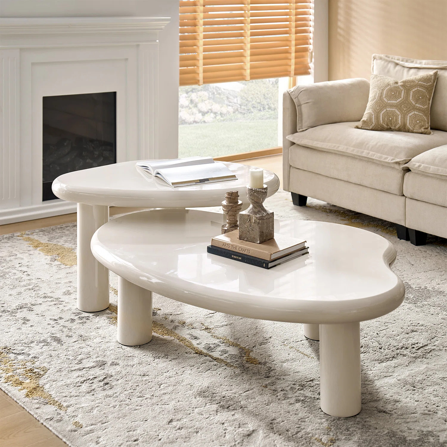 Sandown Modern Asymmetric Cloud Nesting Coffee Table | Wayfair North America
