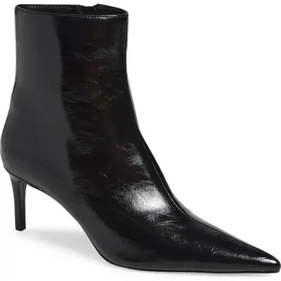 MANGO Tea Faux Leather Pointed Toe Ankle Bootie in Burgundy at Nordstrom, Size 36 | Nordstrom
