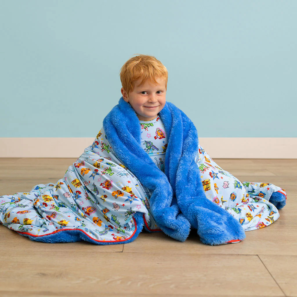 Character Blue Reversible Disney Toy Story Time Luxe Plush Patoo\u00ae Blanket | Posh Peanut\u00a... | Posh Peanut