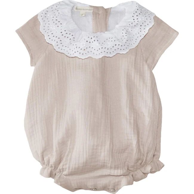 Emilia Romper, Beige | Maisonette