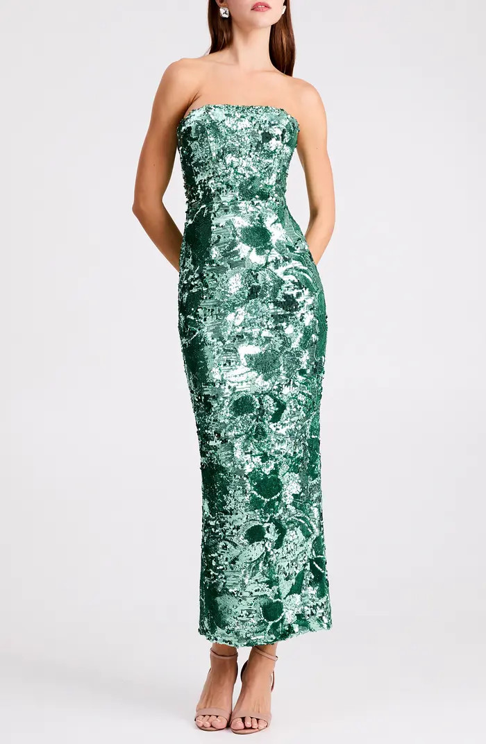 HELSI Leslie Pattern Sequin Strapless Gown | Nordstrom | Nordstrom