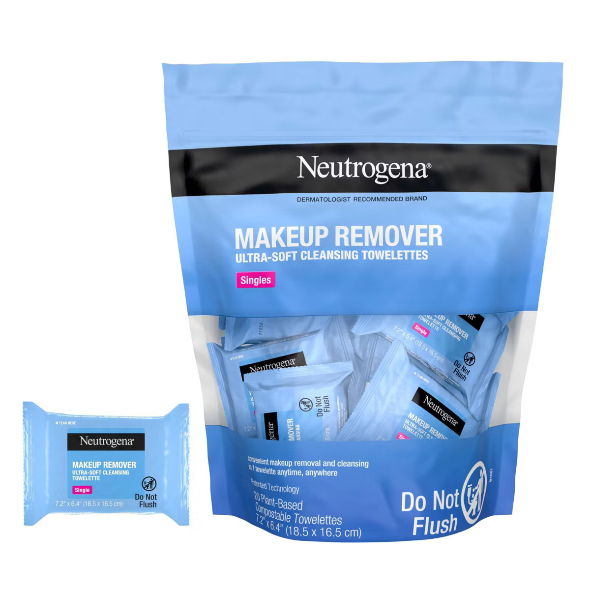 Neutrogena Facial Cleansing Makeup Remover Wipes Singles - 20ct | Target