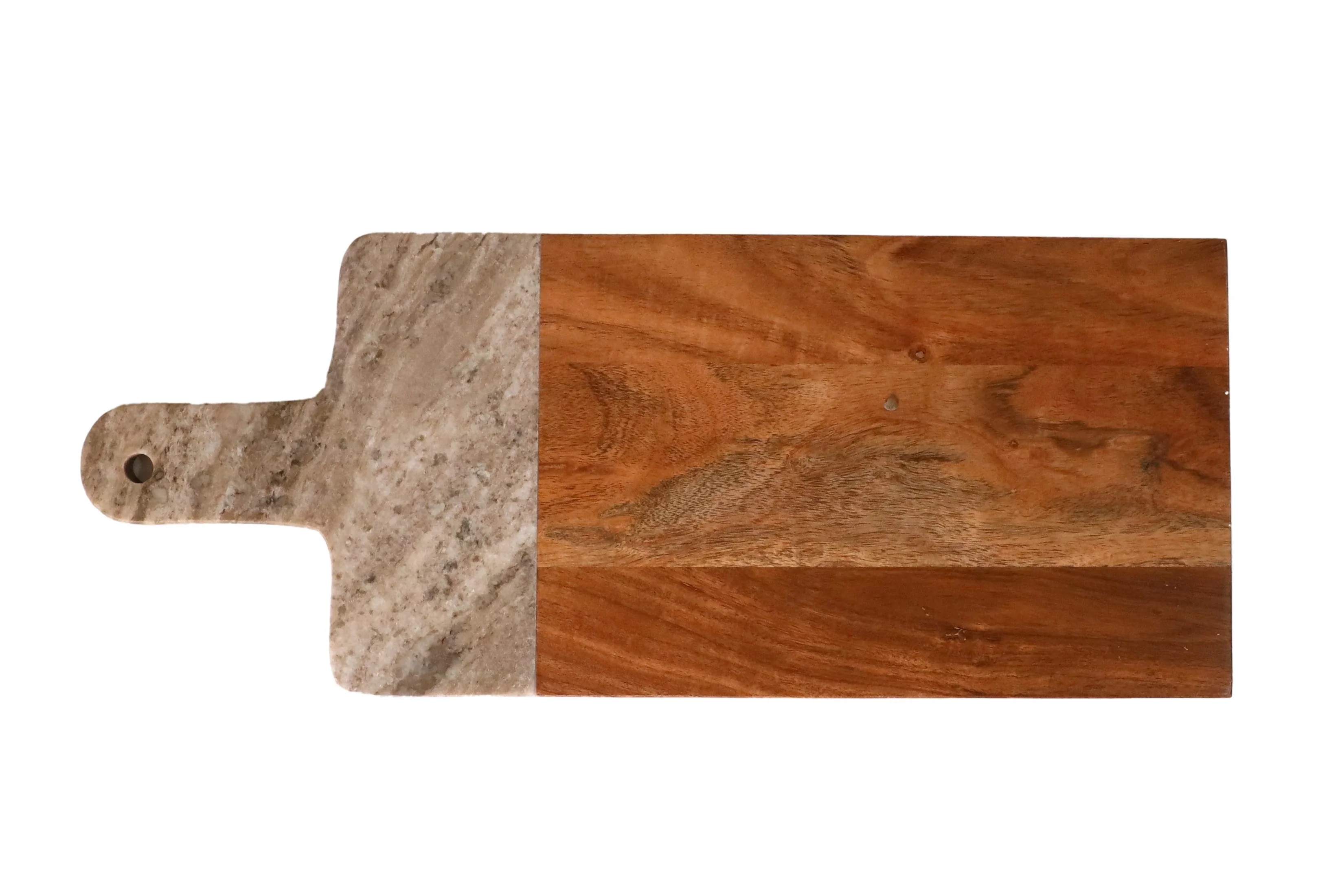 Better Homes & Gardens Natural Marble and Acacia Wood 8" x 20" Rectangle Charcuterie Board with H... | Walmart (US)