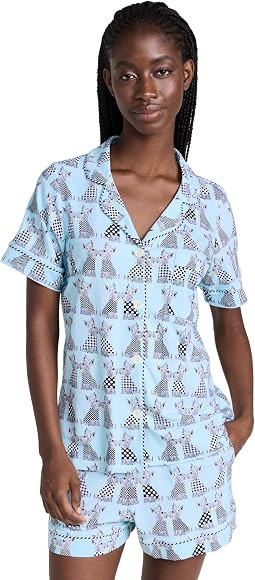 Women's Boxer Short Sleeve Pajama Set | Amazon (US)