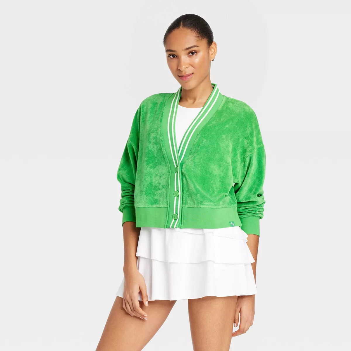 Women's Towel Terry Cardigan - JoyLab™ White M | Target