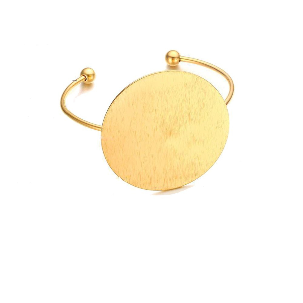 AOCHEE Geometric Circle Bangle Open Brushed Big Round Cuff Wire Bangle Punk Bracelet for Women | Amazon (US)