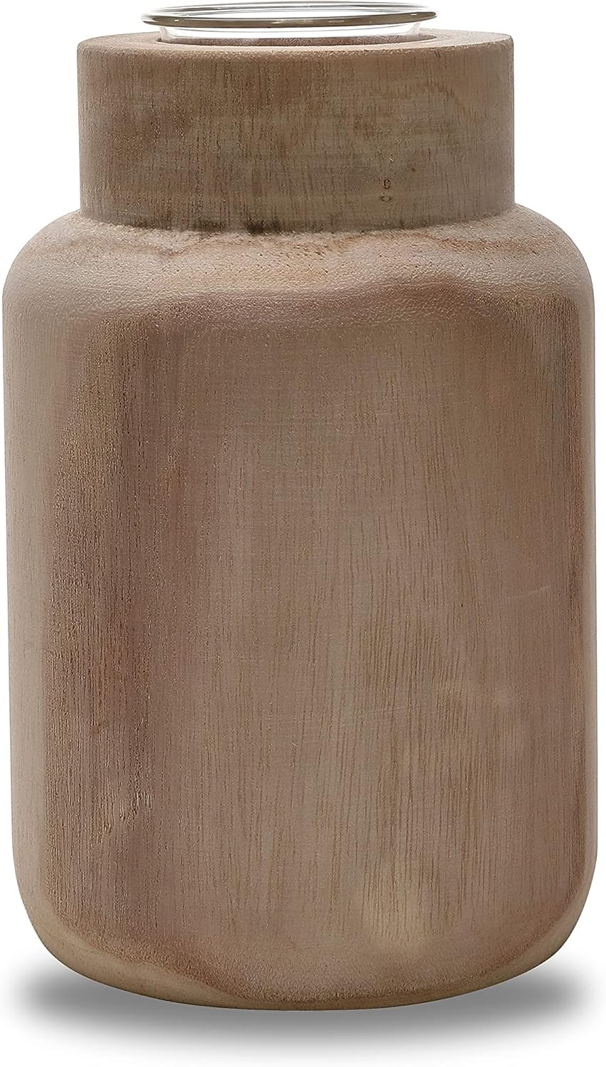 DN DECONATION Natural Wooden Flower Vase with Glass Tube, 8 Inch Rustic Wood Vases for Centerpiec... | Amazon (US)