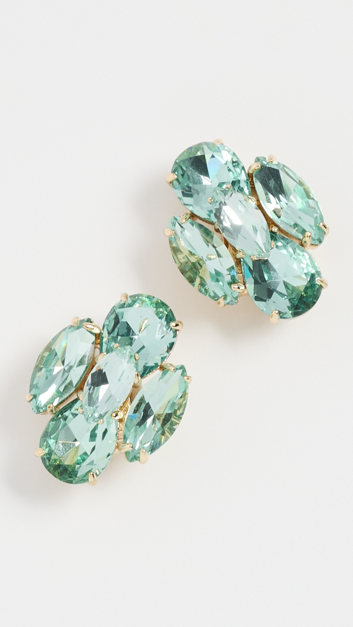 The Crystal Cluster Clip On Earrings - Light Azore/Violet | Shopbop