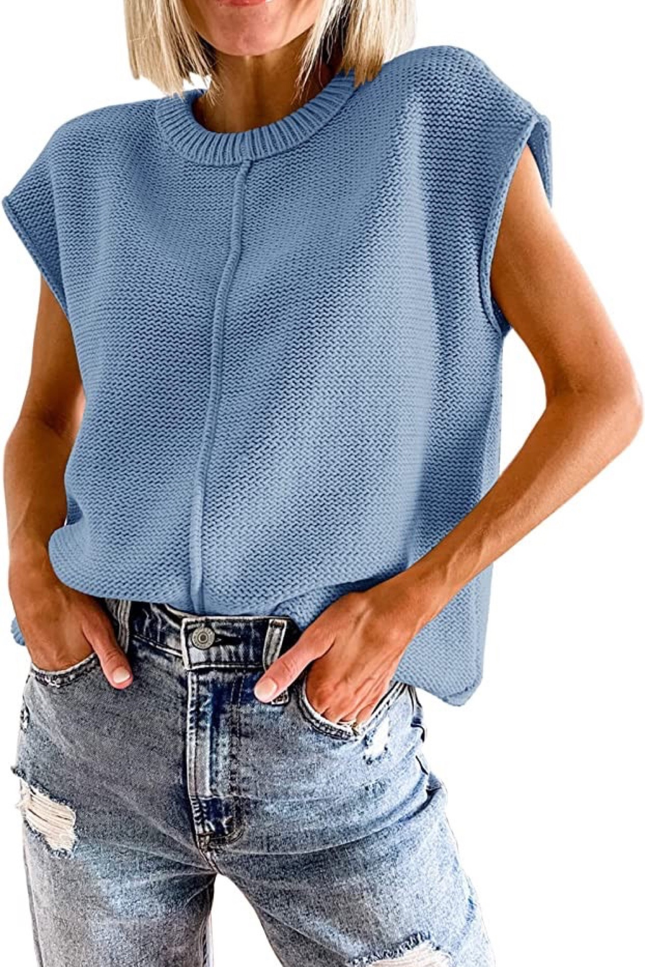 Saodimallsu Womens Summer Cap Sleeve Tops Casual Crew Neck Loose Fit Knit Lightweight Sweater Pullover Top

#LTKunder50 #LTKstyletip #LTKFind