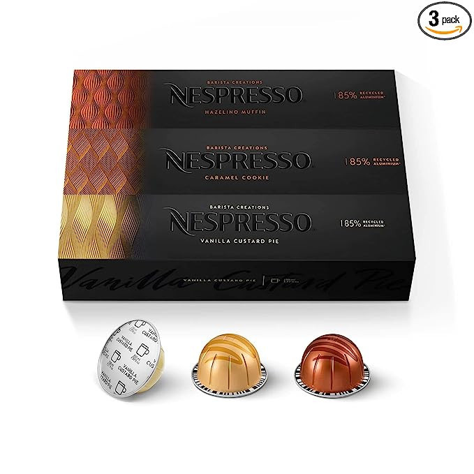 Nespresso Capsules VertuoLine, Barista Flavored Pack, Mild Roast, 30 Count Coffee Pods, Brews 7.7... | Amazon (US)