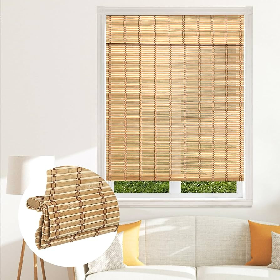 SEEYE Cordless Bamboo Blinds Shades, Light Filtering Bamboo Roller Shades Natural Roman Blind Sha... | Amazon (US)
