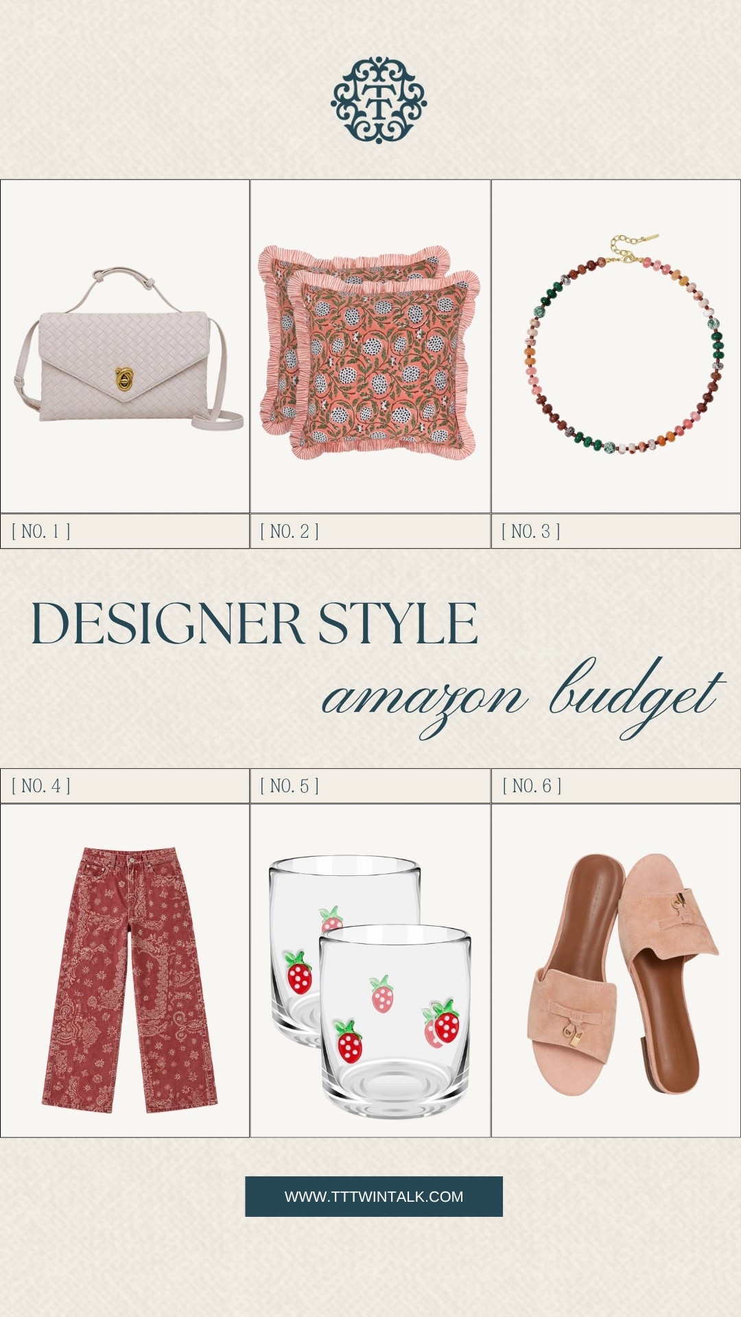 This one blends warm neutrals with a few playful details like the printed pillows and strawberry glassware. The mix of accessories and everyday pieces keeps it interesting without feeling overdone. It’s a balanced lineup that feels styled but still effortless.


#LTKSeasonal #LTKOver40 #LTKHome