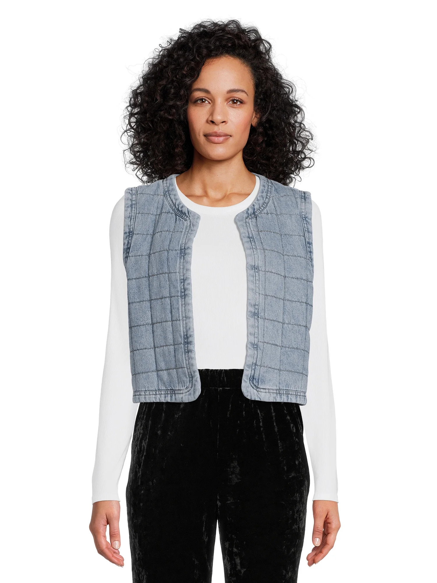 The Get Women’s Quilted Denim Vest | Walmart (US)