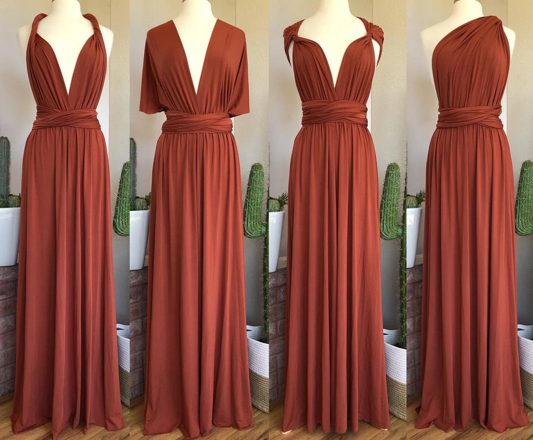 TERRACOTTA Bridesmaid Dress/ CUSTOM Lengths/ Convertible Dress / Infinity Dress/ Multiway Dress/ ... | Etsy (US)