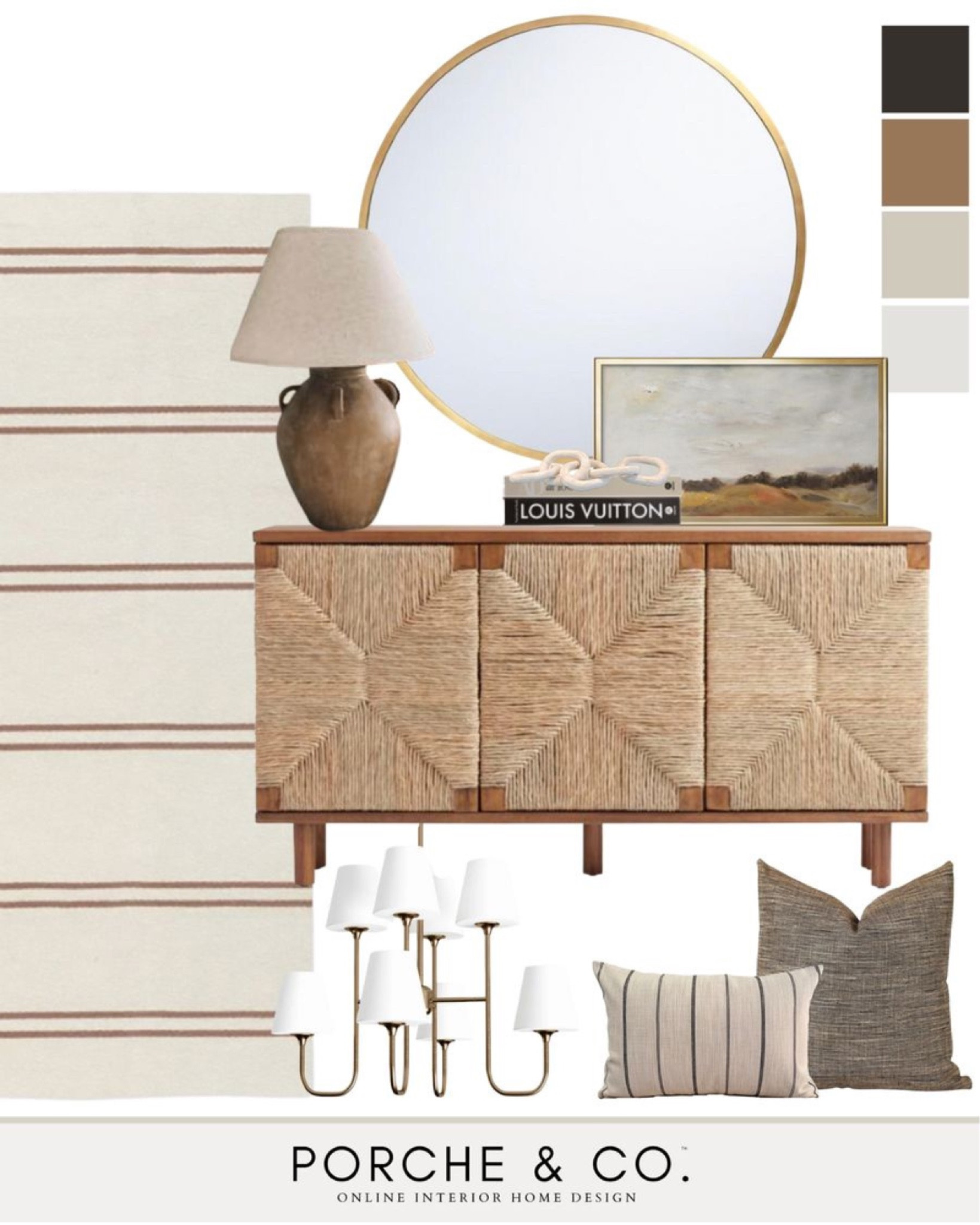Entryway design, entryway mood board, neutral decor, console table, round mirror, foyer inspo #entryway #moodboard 

#LTKstyletip #LTKSeasonal #LTKhome