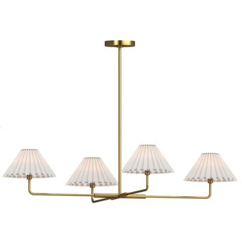Meridian Lite Trends Meridian 4-Light Brushed Brass Transitional Led, Dry rated Chandelier | Lowe's