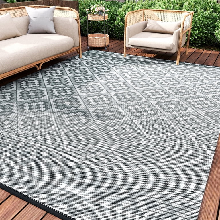 SIXHOME Outdoor Rug 5'x8' Waterproof Reversible Patio Rug Lightweight Foldable Plastic Straw Indo... | Walmart (US)