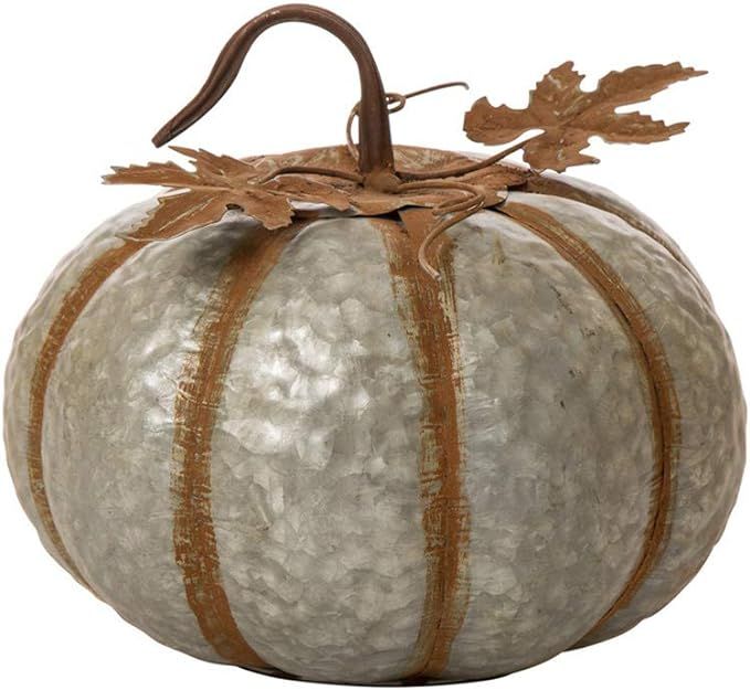 glitzhome 12" D Galvanized Metal Decorative Pumpkin Fall Harvest Rustic Tabletop Tall Decor Thank... | Amazon (US)