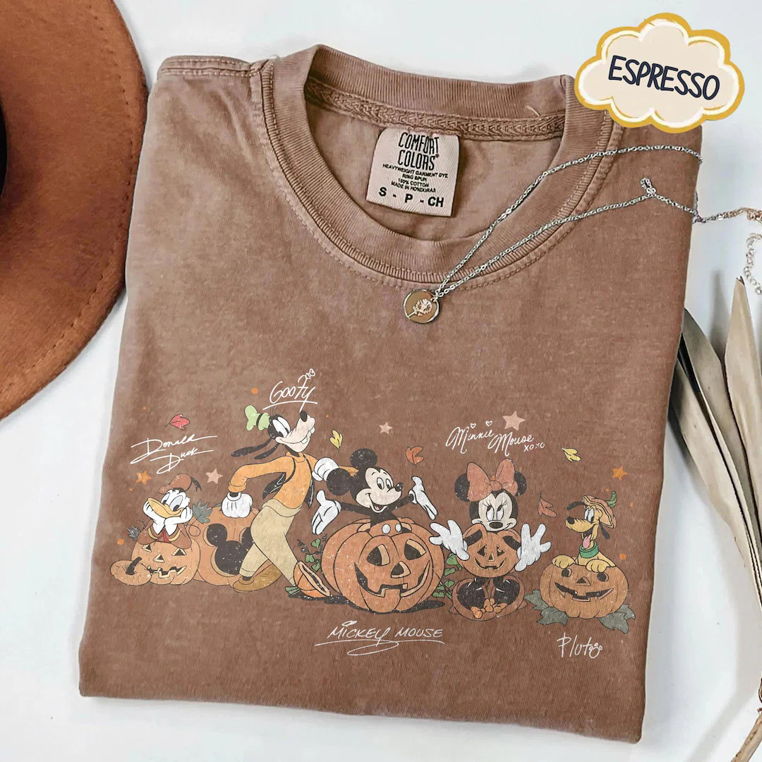 Comfort Colors Mickey and Friends Autumn Shirt, Disneyland Fall Vibes Tee, Disney Family Hallowee... | Etsy (US)