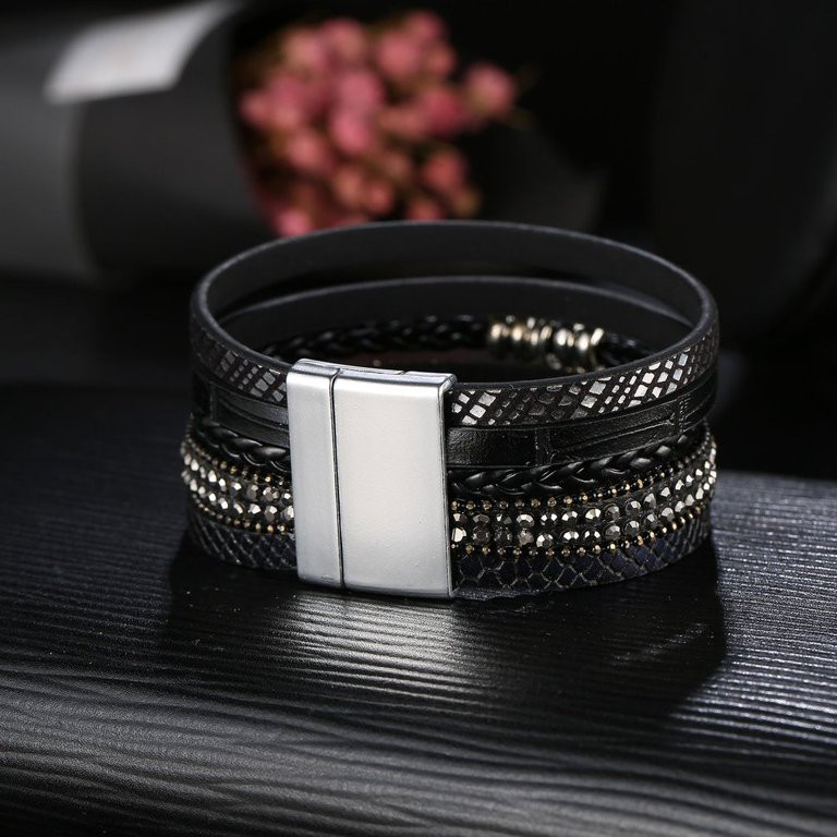 Clearance Sale Women Stylish Bracelets Multilayers Silver Beads Leather Bracelets Fashion Charm W... | Walmart (US)
