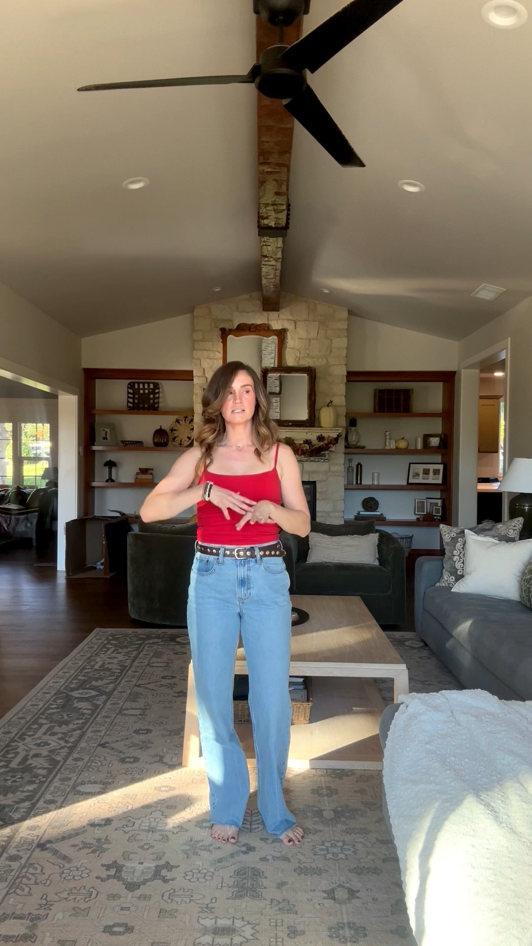 Easy everyday MOM OOTD 

Abercrombie and Fitch jeans TTS- wearing 26, color - light wash effect 
Xs in cami tank
Free people dupe belt

#LTKSeasonal #LTKGiftGuide #LTKHalloween