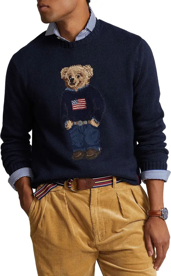 Polo Bear Cotton & Linen Crewneck Sweater | Nordstrom