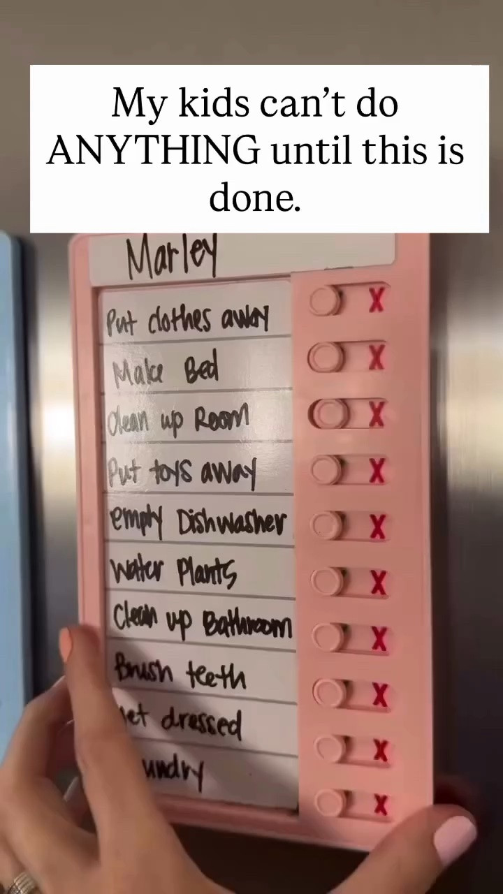 Comment “CHORES” and I’ll send you the link! 

This simple chore chart has been a lifesaver the past 3 years. Instead of constantly reminding my kids what needs to be done, they can see it right on the fridge and slide each task to “done.” (Which they call “satisfying”)

✔️ Encourages independence
✔️ Creates a simple summer routine
✔️ Less nagging for mom
✔️ A cleaner house all summer

The best part? My kids actually love checking things off. So this was perfect! 

#SummerMomHack
#MomLifeHacks
#KidsChoreChart
#HomeOrganizationIdeas
#SummerBreakActivities