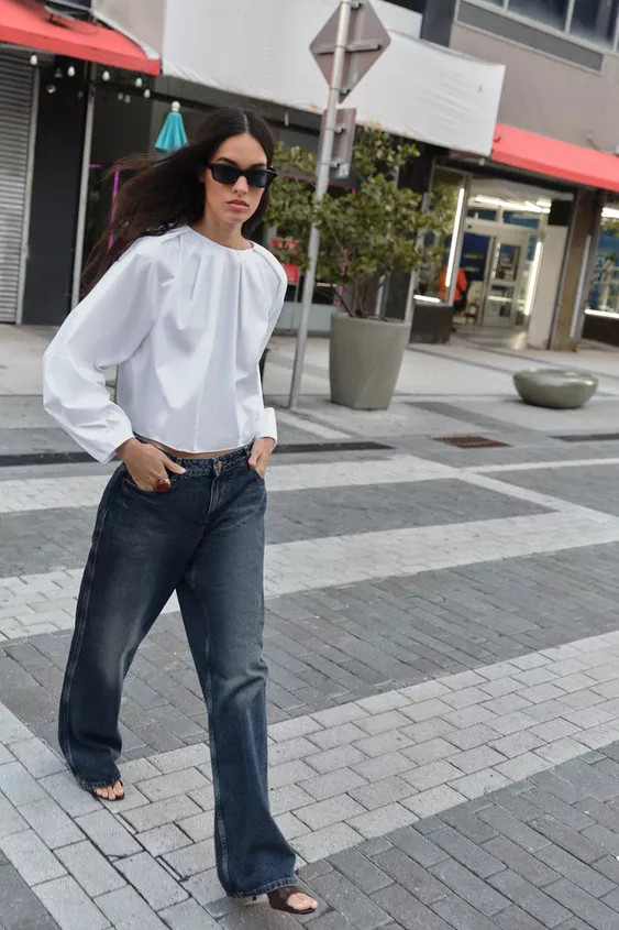 POPLIN BALLOON SHIRT | Zara UK