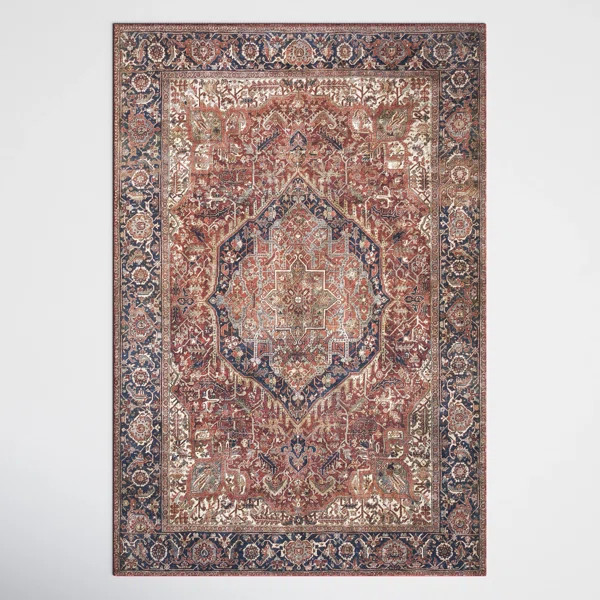 Oriental Red/Navy Area Rug | Wayfair North America