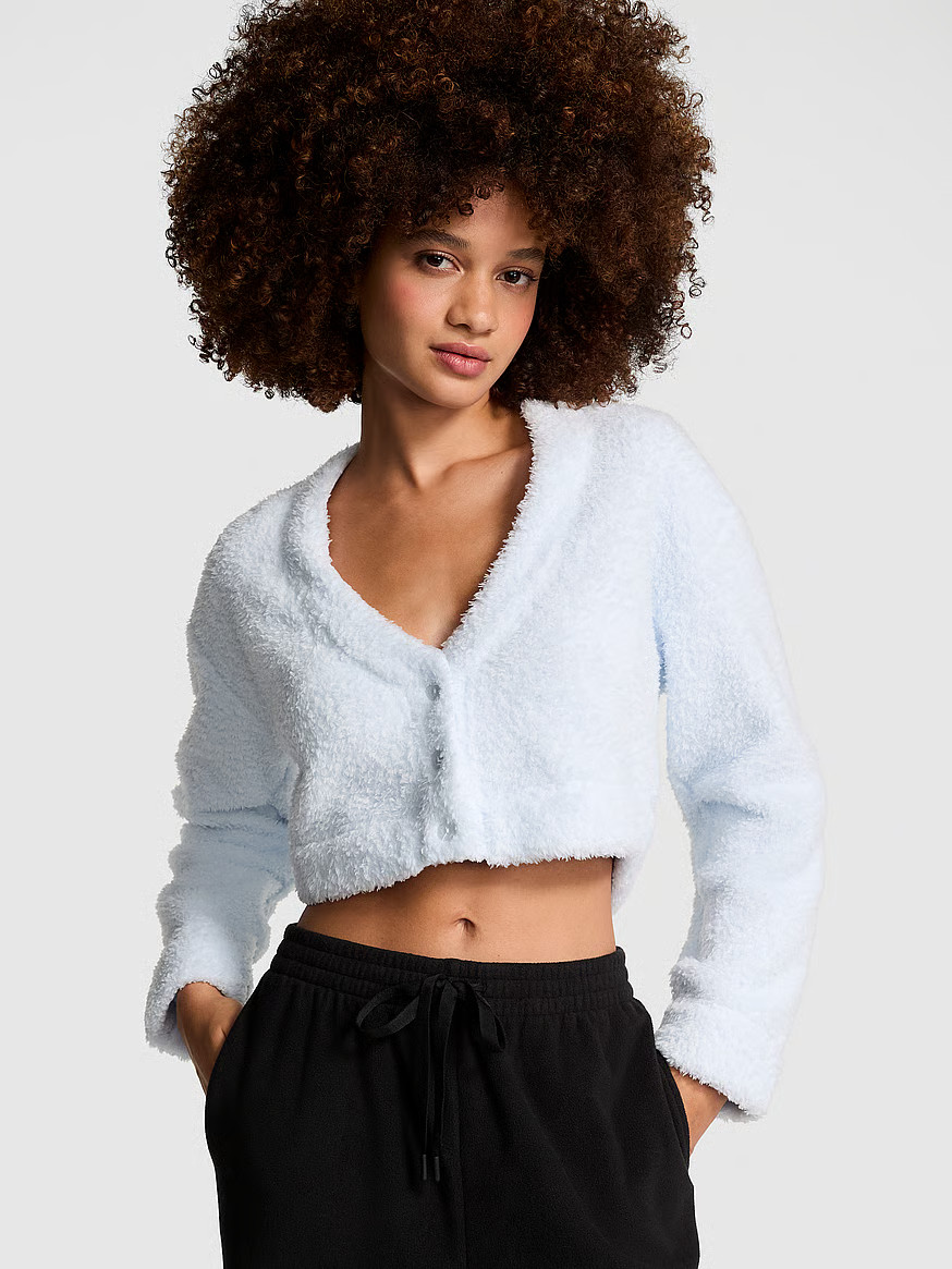 Buy Co-ZZZy Fleece Cropped Cardigan - Order Pajama Tops online 1125750700 - PINK US | Victoria's Secret (US / CA )