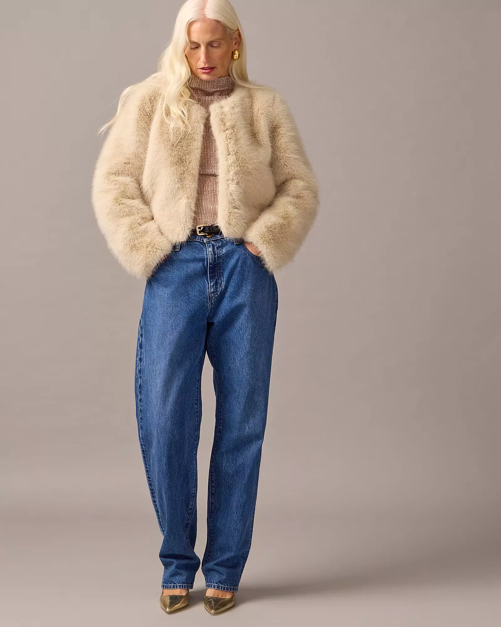 J crew sale fuzzy jacket