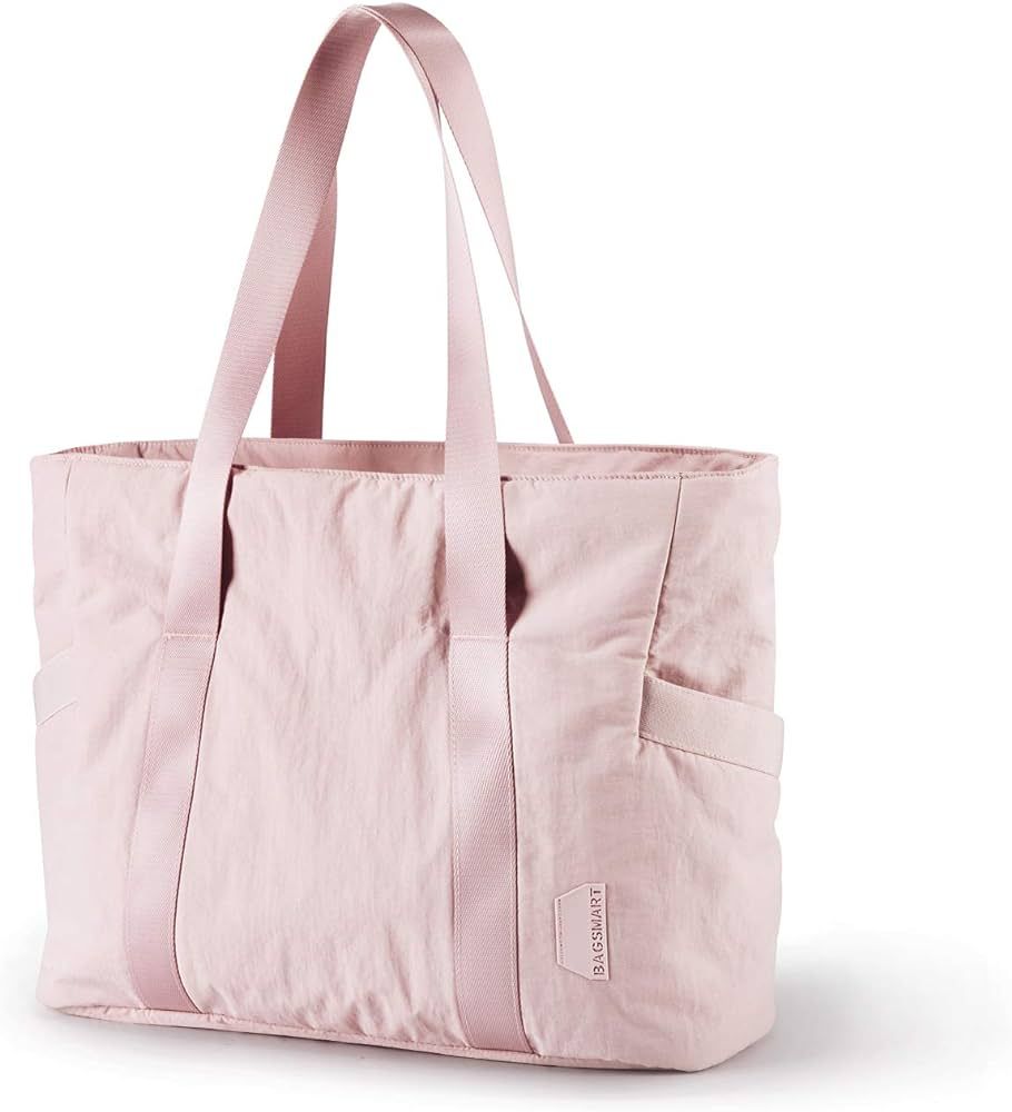 BAGSMART Women Tote Bag Large Shoulder Bag Top Handle Handbag with Yoga Mat Buckle for Gym, Work,... | Amazon (US)