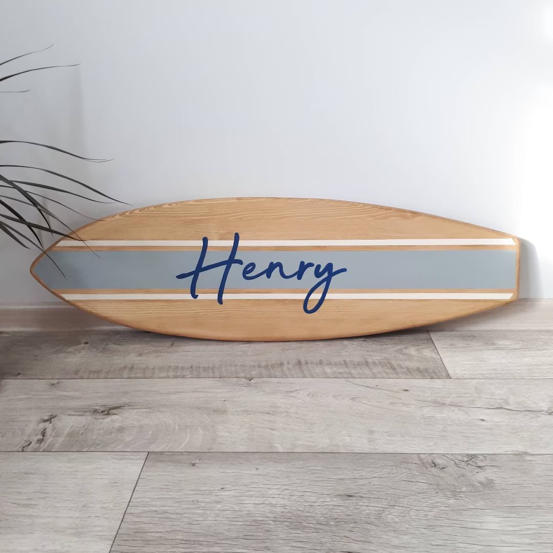 Surfboard Decor Wall Art Personalized Surf Sign Wooden Surf Board - Etsy | Etsy (US)