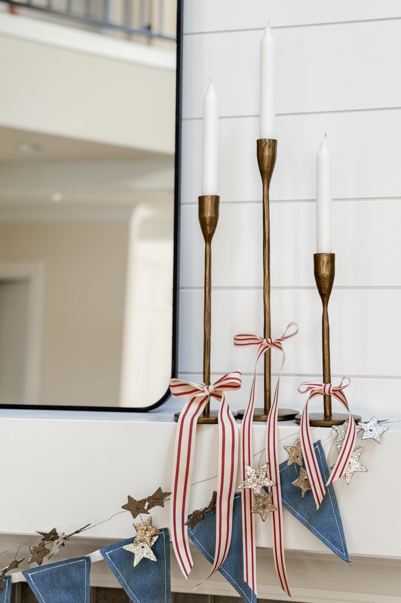 Summer mantel decor, heavily inspired by @aurelie.erickson 🇺🇸💫

#LTKSummerEdit 

#LTKSeasonal #LTKHome