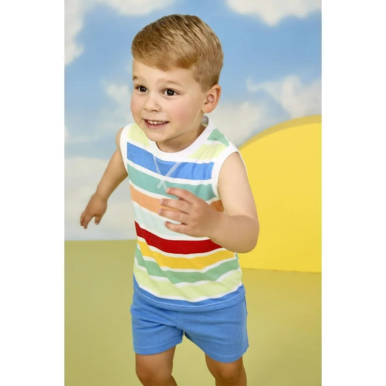 Garanimals Toddler Boy Stripe Jersey Muscle Tank, Sizes 18M-5T | Walmart (US)