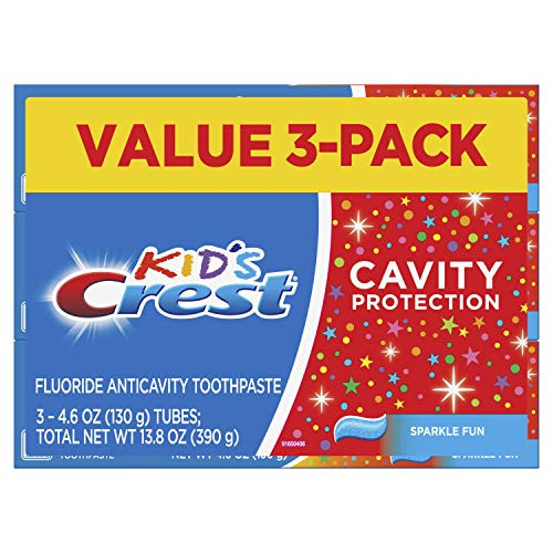 Crest Kid's Cavity Protection Toothpaste, Crest Kids Toothpaste, For Children And Toddlers 2+, Sparkle Fun, 4.6 Oz (Pack of 3), Toothpaste For Kids, Packaging may vary | Amazon (US)