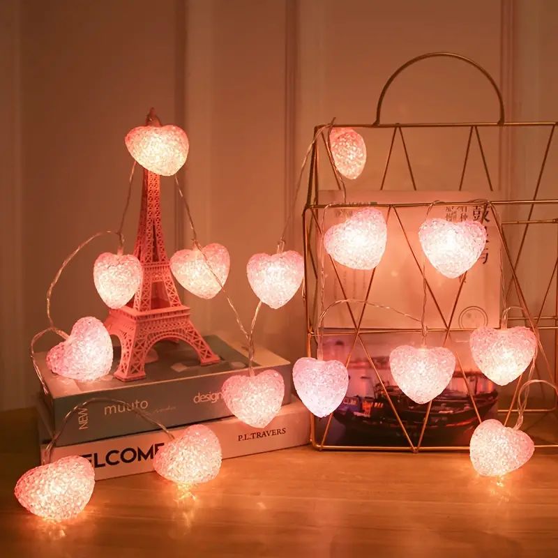 Heart String Lights 20 Led Usb Cute Girly Valentine's Day - Temu | Temu Affiliate Program