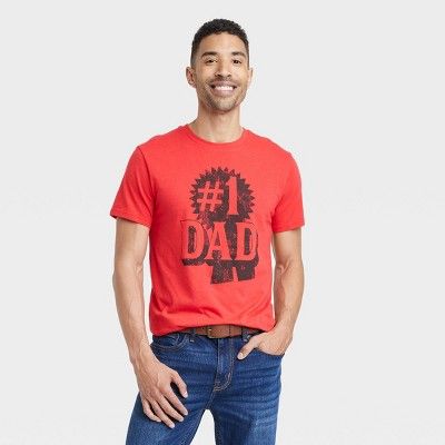 Men's Number One Dad Short Sleeve Graphic T-Shirt - Red | Target