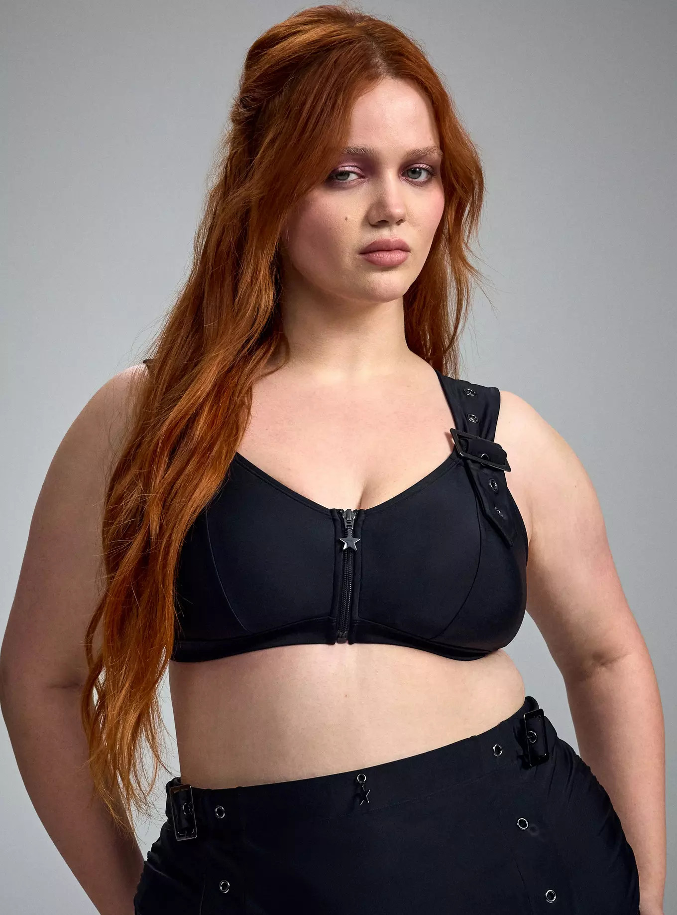 Nightfall Zip-Front Buckle Bikini Top | Torrid (US & Canada)