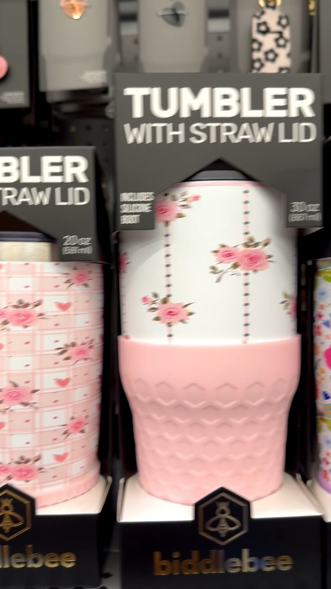 What in the love shack fancy is going on @walmart How adorable are these biddlebee tumblers🩷 They also have so many cute accessories for them like charms and straps for easier carrying. 

#LTKActive #LTKTravel #LTKValentine