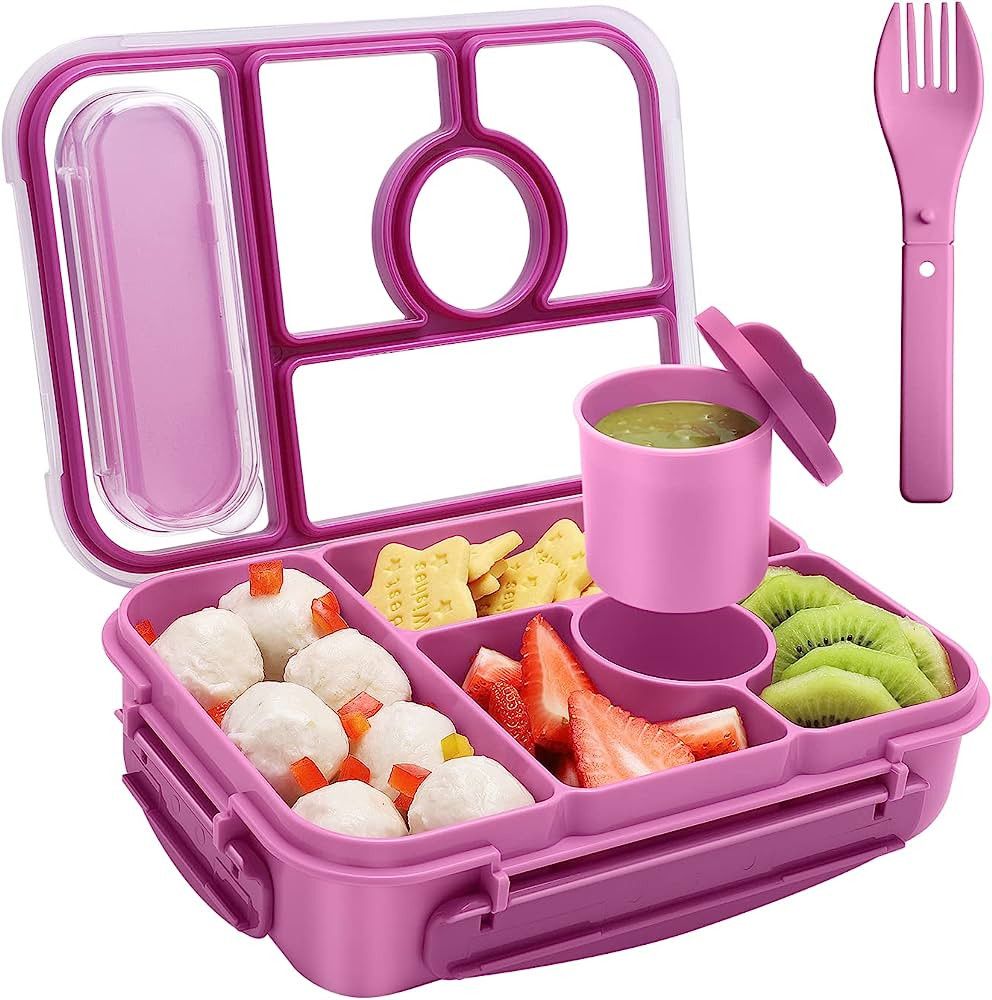Amathley Bento box adult lunch box,lunch box kids,lunch containers for Adults/Kids/Toddler,5 Comp... | Amazon (US)