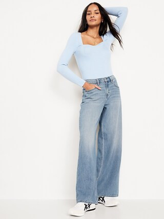 Mid-Rise Baggy Wide-Leg Jeans for Women | Old Navy (US)