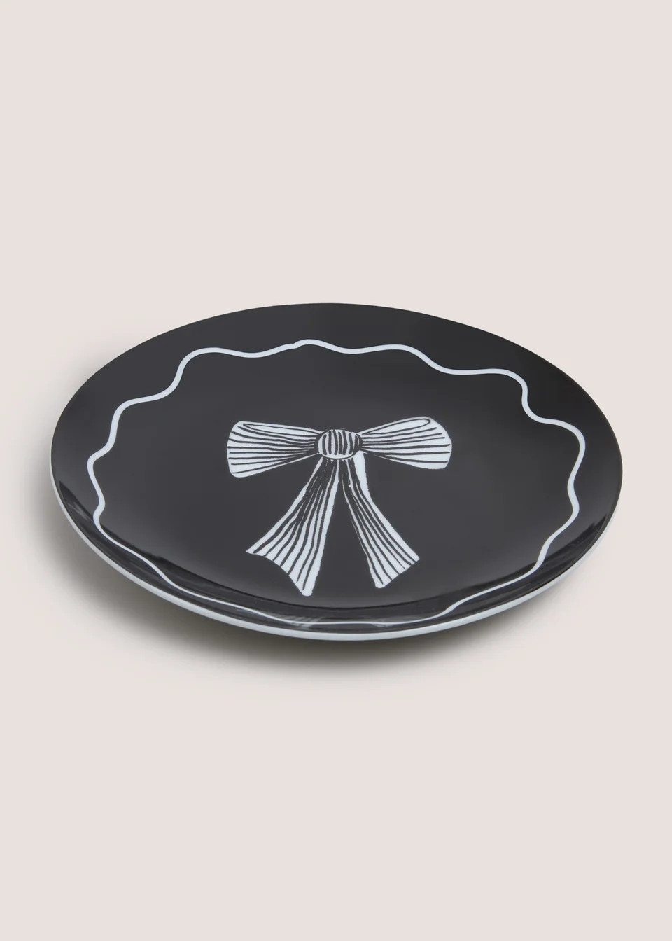 Black Bow Side Plate | Matalan (UK)
