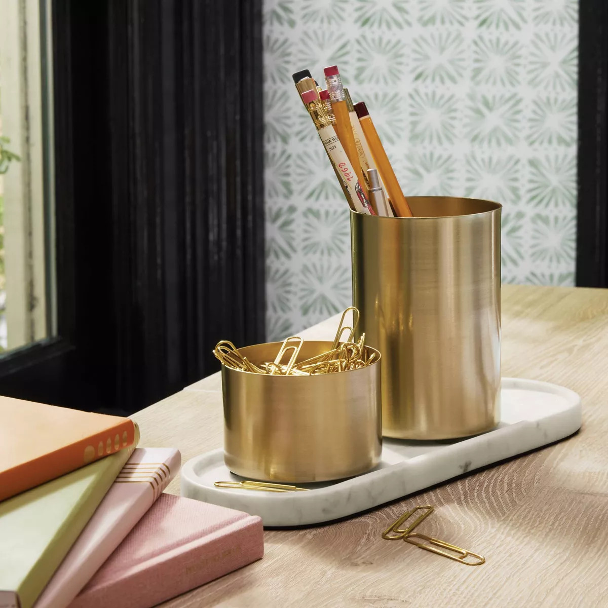 Modular Desk Org Marble Tray and Metal Cups Set - Threshold™ | Target